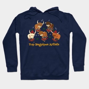 Top Highland Cattle Bagpipes Artists - Pipe Band Hoodie